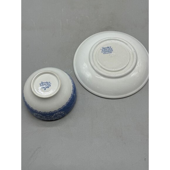 Spodes Camilla Copeland Blue & White Tea Cup & Saucer Set England 2 floral READ - Picture 6 of 9